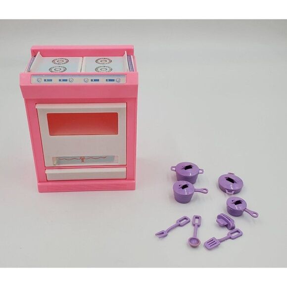 Vintage Mattel Barbie Doll Cooking Center Oven With Pots & Pans 1992 - Picture 1 of 12